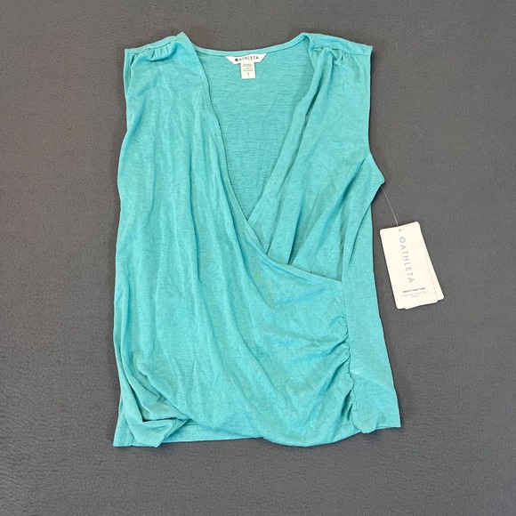 Athleta Tops - Athleta Breezy Wrap Tank Top Sz Small Blue Teal Athleisure Coastal Fem Modal NWT